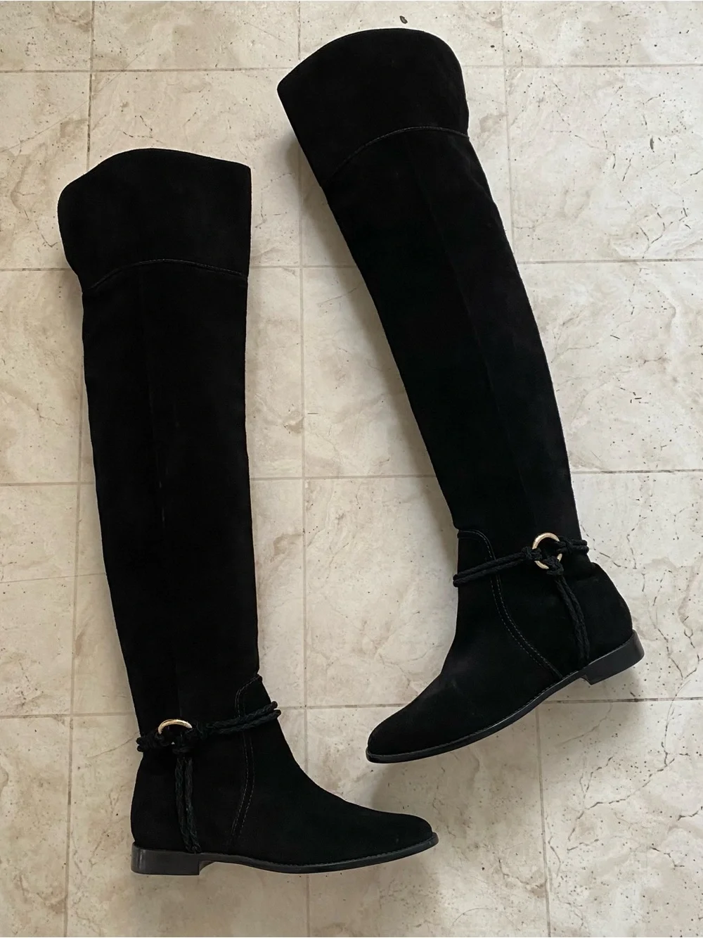 $950 NWOT Ulla Johnson Alps Black Over-the-Knee Suede Riding Tall Boots Size 9.5